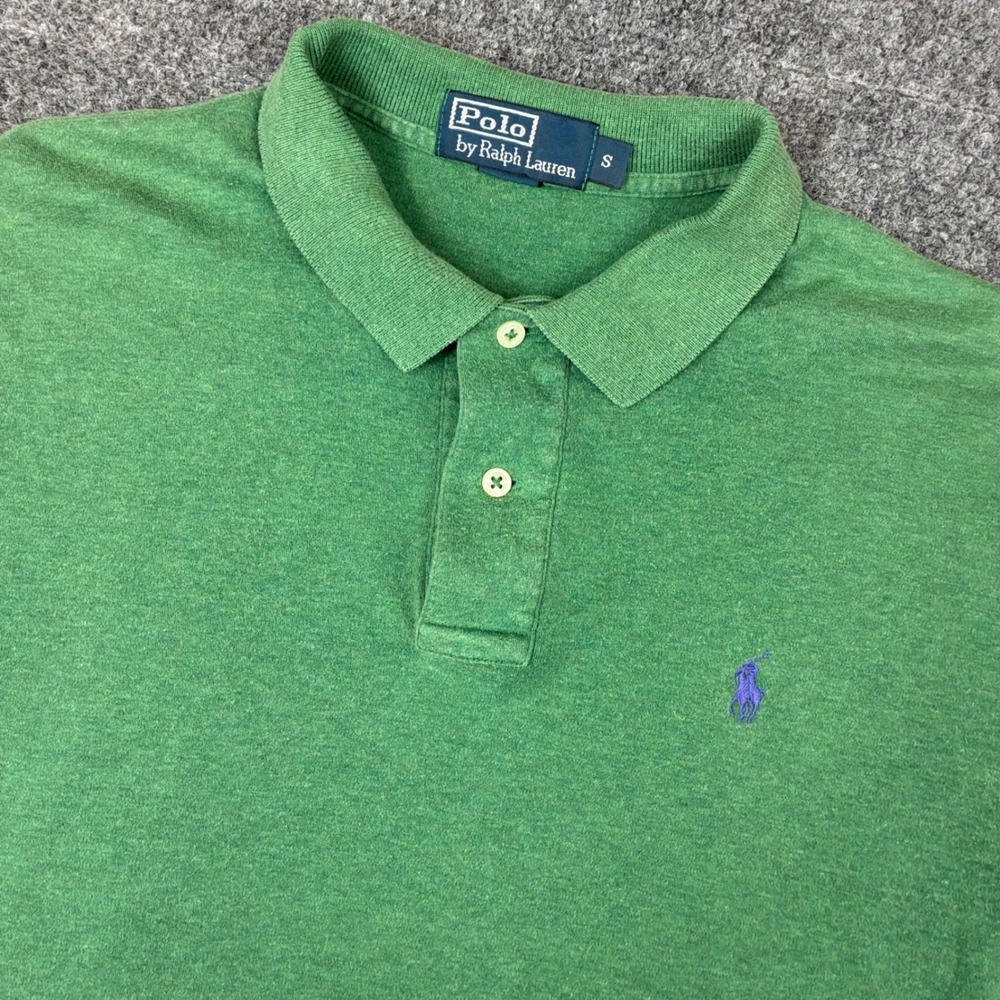Polo Ralph Lauren Mens Size Small Green Heather Short Sleeve Pony Polo Shirt